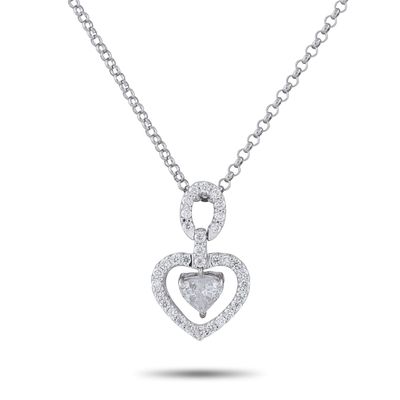 Sale Photo Thumbnail #283: Platinum 0.51ct Diamond Pendant Necklace