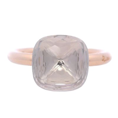 Sale Photo Thumbnail #129: Pomellato 18kt yellow Gold Ring Big Nudo size with white Topaz
