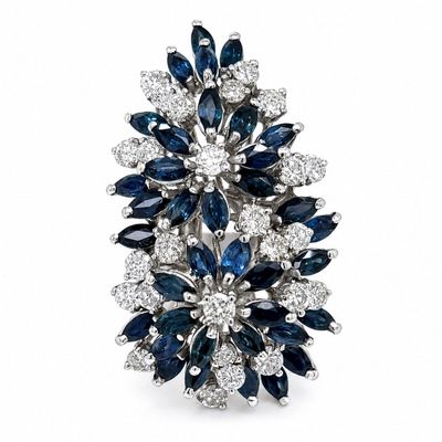 Sale Photo Thumbnail #349: 14K White Gold Ring with 7.25 CTW in Diamonds & Sapphires