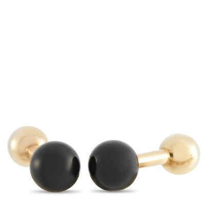 Sale Photo Thumbnail #363: Tiffany & Co. 14K Yellow Gold Onyx Cufflinks