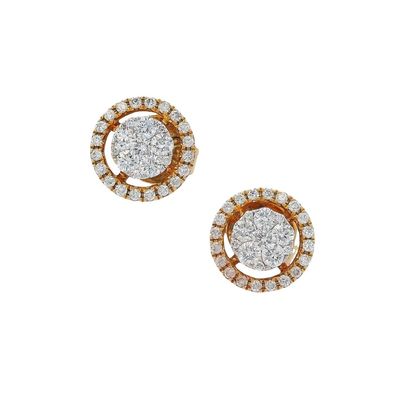 Pair of 18K Yellow Gold Diamond Stud Earrings with 0.55 CTW Diamonds