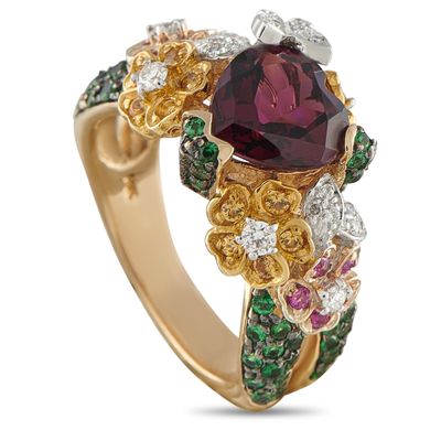 Sale Photo Thumbnail #322: 14K Yellow Gold Diamond, Sapphire, and Rubellite Ring