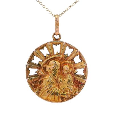Sale Photo Thumbnail #272: Art Nouveau 18kt yellow Gold Religious Pendant
