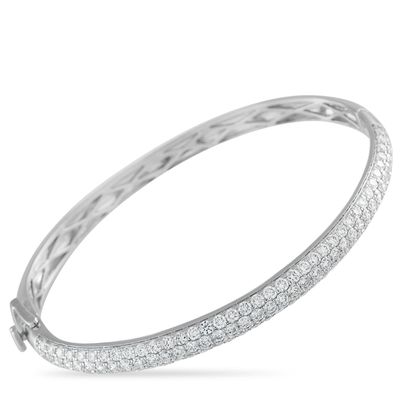Sale Photo Thumbnail #252: 14K White Gold 3.75ct Diamond Pave Bangle Bracelet