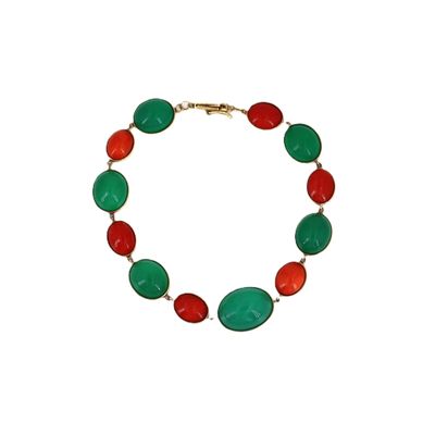 Sale Photo Thumbnail #372: 18kt yellow Gold Bracelet with Corals and Chrysoprase