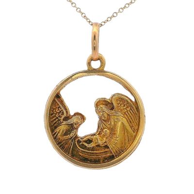 Sale Photo Thumbnail #305: Art Nouveau 18kt yellow Gold Religious Pendant