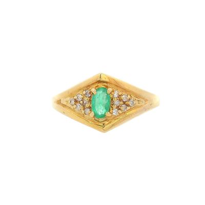 Sale Photo Thumbnail #125: 14K Yellow Gold Ring with 0.15 CTW in Emerald & Diamonds