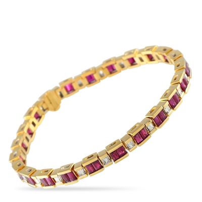 Sale Photo Thumbnail #250: 18K Yellow Gold 1.50ct Diamond and Ruby Bracelet