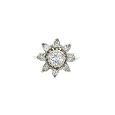 Sale Photo Thumbnail #126: Vintage 14K White Gold Ring with 0.35 CTW in Diamonds