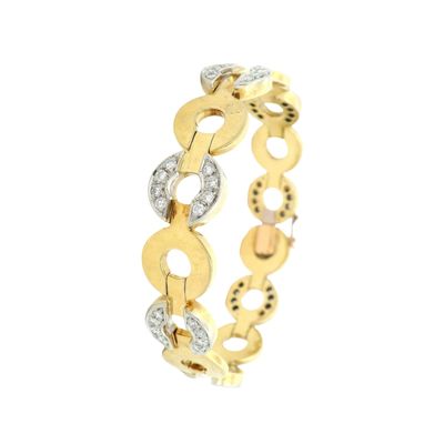 Sale Photo Thumbnail #169: Mid-Century 18K Yellow Gold & Platinum Bracelet with 2.30 CTW Diamonds