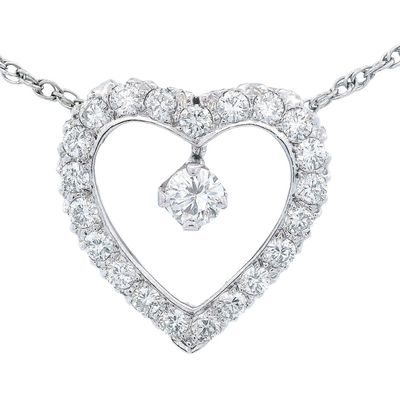 Sale Photo Thumbnail #106: 14kt white Gold heart Necklace with 2.00 Cts in Diamonds