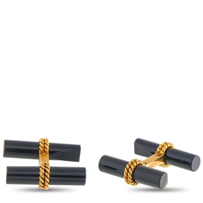 Sale Photo Thumbnail #367: Van Cleef & Arpels 18K Yellow Gold Onyx Cufflinks