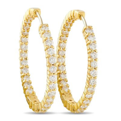 Sale Photo Thumbnail #352: Roberto Coin 18K Yellow Gold 2.85ct Diamond Hoop Earrings