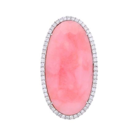 Sale Photo Thumbnail #266: MEIRA T 14kt Gold Cocktail Ring with Pink Opal  Diamonds