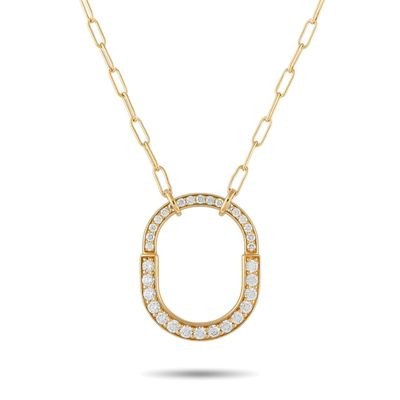 Sale Photo Thumbnail #364: Tiffany & Co. 18K Yellow Gold 1.25ct Diamond Lock Pendant Necklace