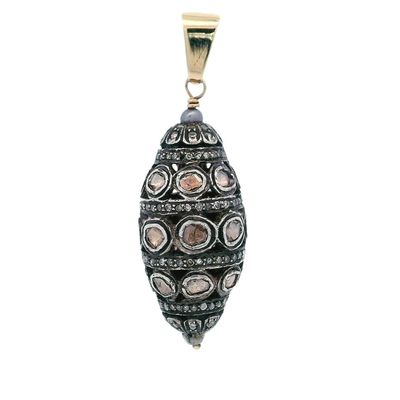 Sale Photo Thumbnail #141: 18K Yellow Gold & Silver Pendant with Rose-Cut Diamonds