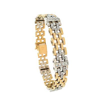 Sale Photo Thumbnail #205: Retro 18K Yellow & White Gold Bracelet with 2.00 CTW in Diamonds