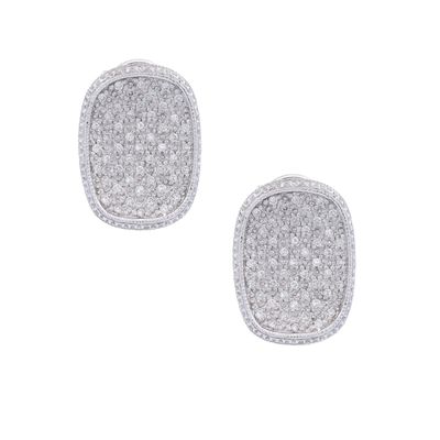 14K White Gold Contemporary Pav? Diamond Earrings