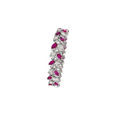Sale Photo Thumbnail #293: 1960s Platinum Bracelet with 14.75 CTW in No-Heat Burma Rubies & Diamonds