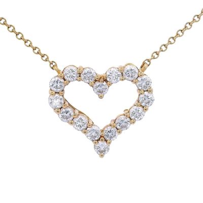 Sale Photo Thumbnail #270: Tiffany & Co. 18kt yellow Gold Heart Necklace with 0.80 Cts in VVS Diamonds