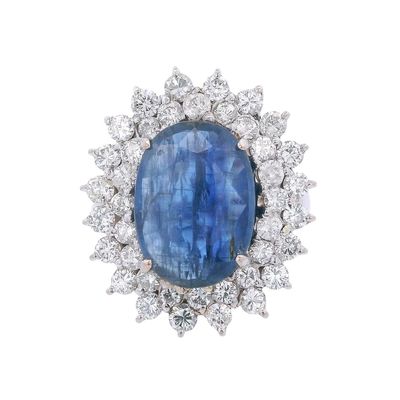 Sale Photo Thumbnail #428: 18kt white Gold Halo Ring with 9.58 CTW Sapphire & Diamonds