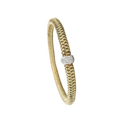 Sale Photo Thumbnail #166: Roberto Coin Primavera 18K Yellow Gold Flexible Bangle Bracelet with Diamonds