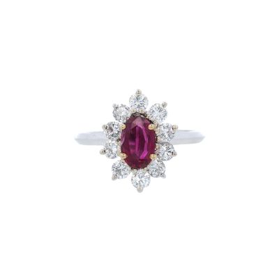 Sale Photo Thumbnail #191: Platinum Cocktail Ring with 1.42 CTW in Ruby & Diamonds
