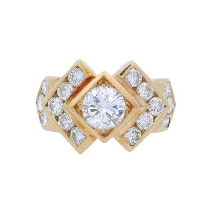 Sale Photo Thumbnail #184: Geometric 18kt yellow Gold with 1.52 Cts in Diamonds