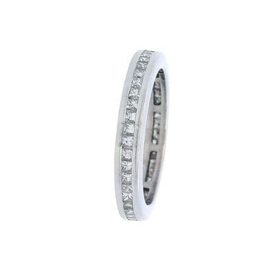 18K White Gold Eternity Band Ring with 0.90 CTW Diamonds