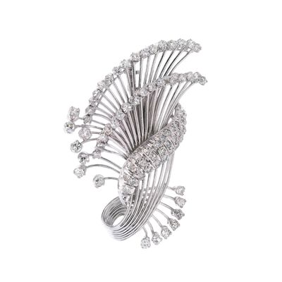 Sale Photo Thumbnail #455: Platinum Art Deco Brooch with 3.00 Cts in Diamonds