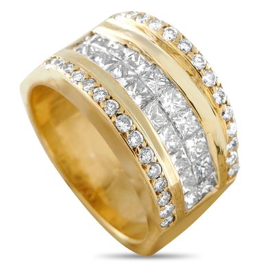 Sale Photo Thumbnail #333: 18K Yellow Gold 2.10ct Diamond Multi-Row Band Ring