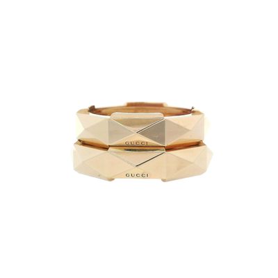 GUCCI 18kt yellow Gold Link to Love Mirrored stackable Ring