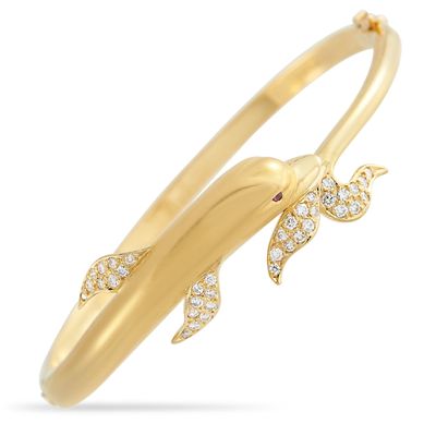 Sale Photo Thumbnail #146: Carrera y Carrera 18K Yellow Gold Diamond Dolphin Bracelet