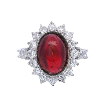 Sale Photo Thumbnail #391: 18kt white Gold Cocktail Ring with 6.25 CTW in Garnet & Diamonds