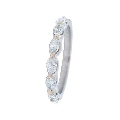 Half-Eternity 18K White Gold Ring with 1.02 CTW in Diamonds