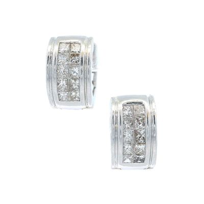 Sale Photo Thumbnail #115: 14K White Gold Huggie Earrings with 1.25 CTW in Diamonds