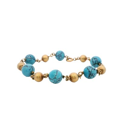 Sale Photo Thumbnail #373: 18kt yellow Gold Bracelet with Turquoises