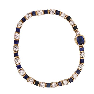 Sale Photo Thumbnail #384: 18kt yellow Gold Bracelet with 12.0 CTW in Sapphires and Diamonds