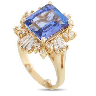 Sale Photo Thumbnail #324: 14K Yellow Gold 1.20ct Diamond and Tanzanite Ring