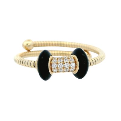 Sale Photo Thumbnail #203: 14K Yellow Gold Designer Ring with 0.10 CTW in Black Onyx & Diamonds