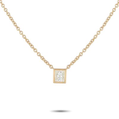 Sale Photo Thumbnail #246: 18K Yellow Gold 0.60ct Princess-Cut Diamond Solitaire Necklace