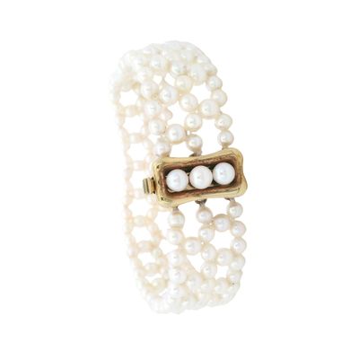 Sale Photo Thumbnail #160: 14K Yellow Gold Pearl Bracelet