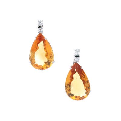 Sale Photo Thumbnail #420: 18kt white Gold Earrings with Citrine & Diamonds