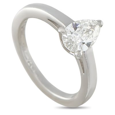 Sale Photo Thumbnail #145: Bvlgari 18K White Gold 0.93ct Pear Shaped Diamond Engagement Ring