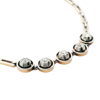 Sale Photo Thumbnail #149: Art Deco 18K Yellow Gold & Platinum Bracelet with 0.60 CTW Diamonds