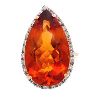 Sale Photo Thumbnail #340: 18K Yellow Gold Cocktail Ring with 12.45 CTW in Topaz & Diamond