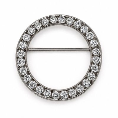 Art Deco Platinum Brooch with 3.60 CTW in Diamonds