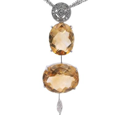 Sale Photo Thumbnail #398: 18K White Gold Necklace with 14.30 CTW in Citrine & Diamond