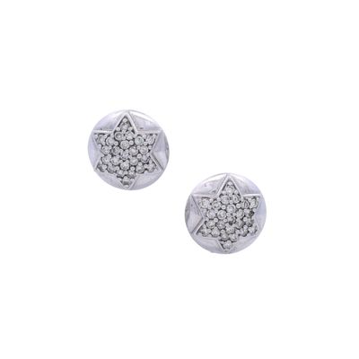 Sale Photo Thumbnail #127: Vintage 14kt white Gold Star Earrings with 1.00 Cts in Diamonds