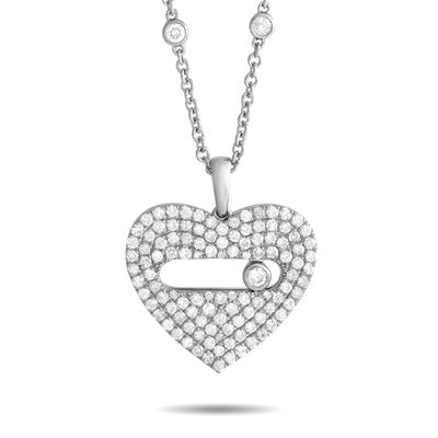Sale Photo Thumbnail #281: 14K White Gold 2.10ct Diamond Pav Heart Necklace
